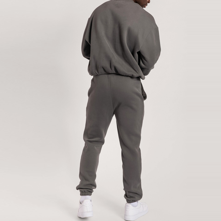 Top sell Gym Anti-Pilling 60 Cotton 40 Polyester Slim Fit Custom Jogger Tracksuit Set For Men detail pictures