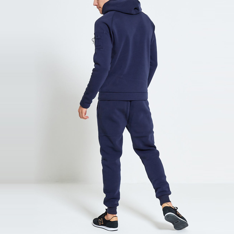 Wholesale High Quality Slim Fit Zip Up Cotton Customize Plain Tracksuit Set For Men detail pictures