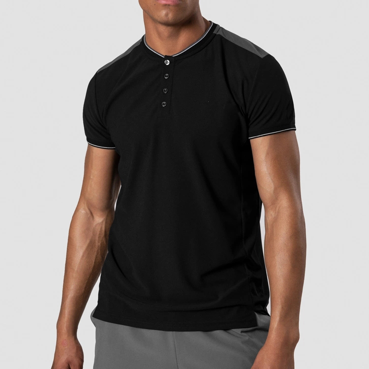 Sweat Wicking Color Block Workout Blank Gym T Shirt Men Custom Polo T Shirts