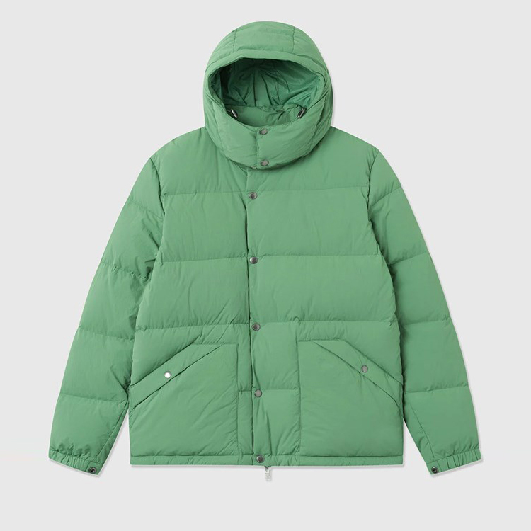 Wholesale Lightweight Custom Logo 100%Nylon Down Coat Puffer Jacket For Men detail pictures