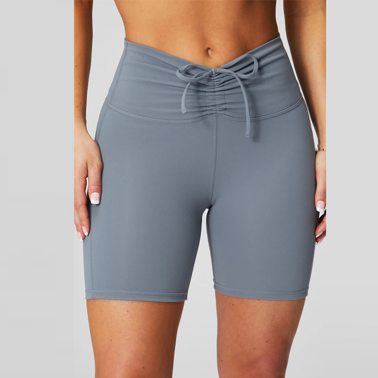 Biker Shorts Custom High Waist Ruched Women Yoga Shorts