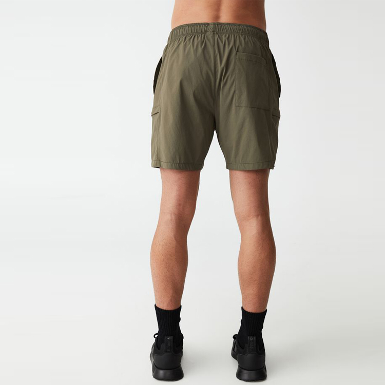 Wholesale Lightweight Quick Dry Drawstring Waist Active Gym Sports Nylon Shorts For Men detail pictures