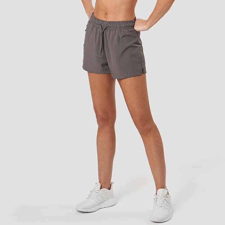 New Arrival Custom High Quality Polyester 2 IN 1 Fitness Sport Shorts For Women detail pictures