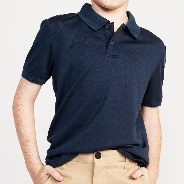 School Polot T Custom Breathable Light Weight Boys Shorts Sleeve