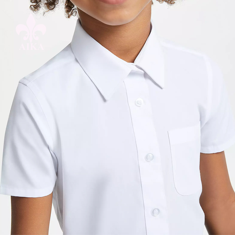 School Shirts Wholesale Custom White Students Uniform Tops