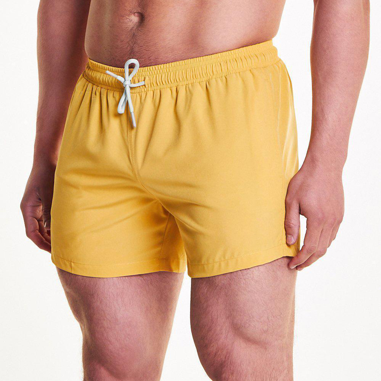 Breathable Lightweight Polyester Drawstring Waist Custom Men Workout Gym Shorts detail pictures