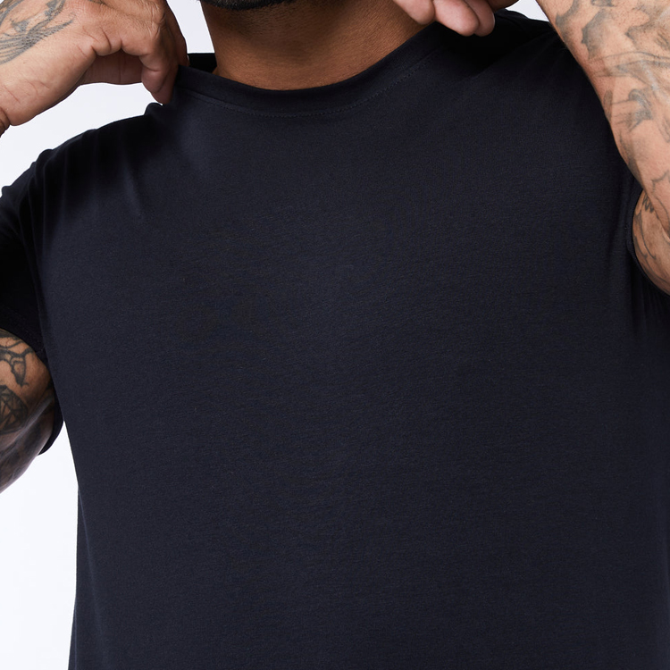 High Quality Custom Quick Dry Polyester Muscle Fit Gym T shirt For Men detail pictures