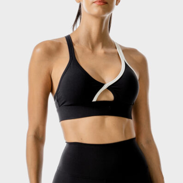 High Quality Keyhole Front Adjustable Straps Push Up Yoga Sports Bra For Women