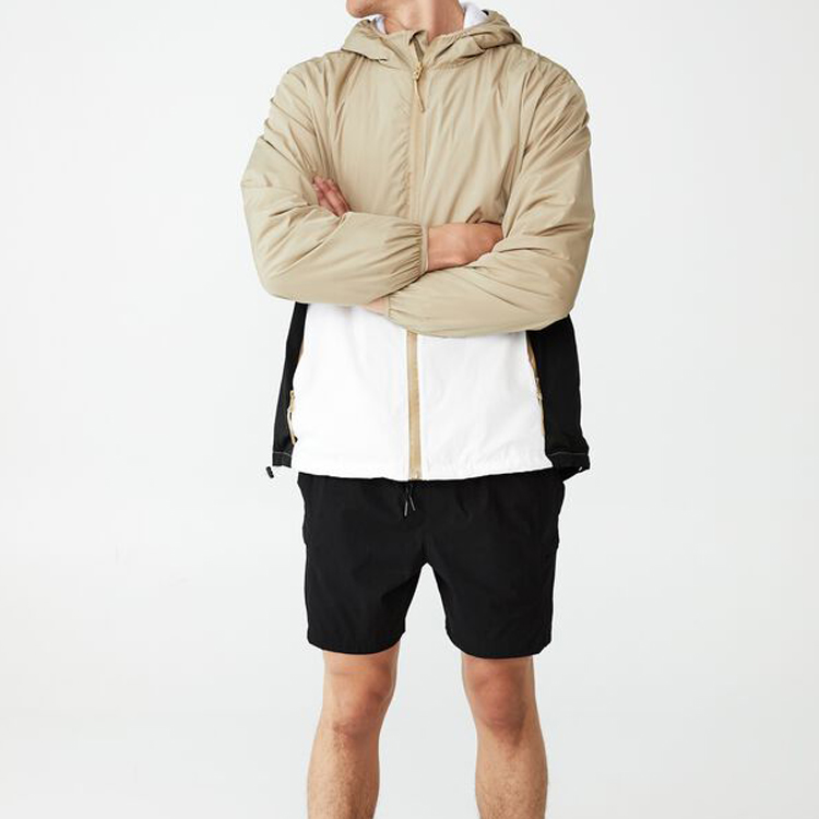 High Quality Lightweight 100%Polyester Color Block Men Full Zip Up Active Sports Jacket