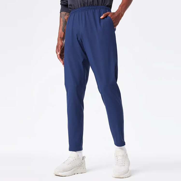 High Quality 100%Polyester Elastic Waist Men Track Sports Jogger Pants With Zipper Bottom