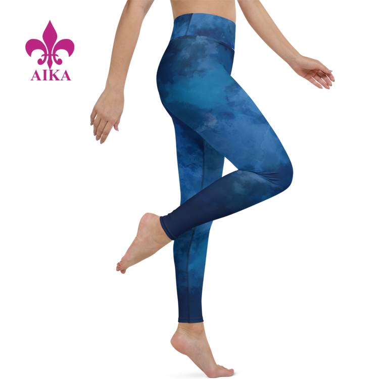 OEM Eco-friendly High Waist Workout Tie Dye Sports Women Yoga Tights Fitness Leggings detail pictures