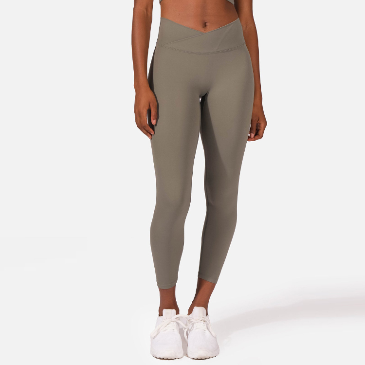 Best Sell Custom Gym Tights Women Fitness Crossover V Waist High Waist Yoga Leggings
