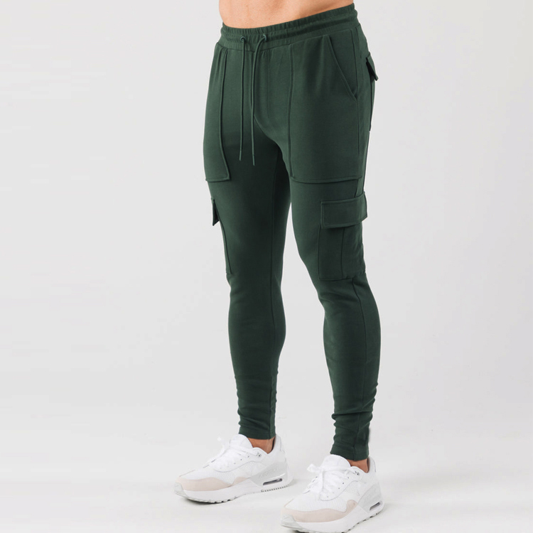 Men Cotton Joggers Wholesale Drawstring Waist Custom Slim Fit Sweatpants 