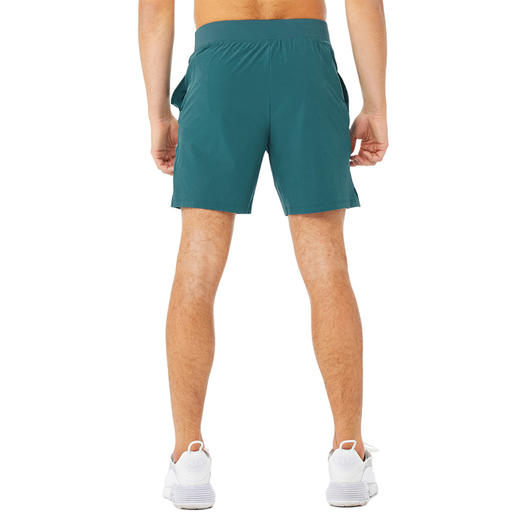 OEM Lightweight Elastic Waist Men Athletic Fitness Shorts Custom Logo With Side Slit detail pictures