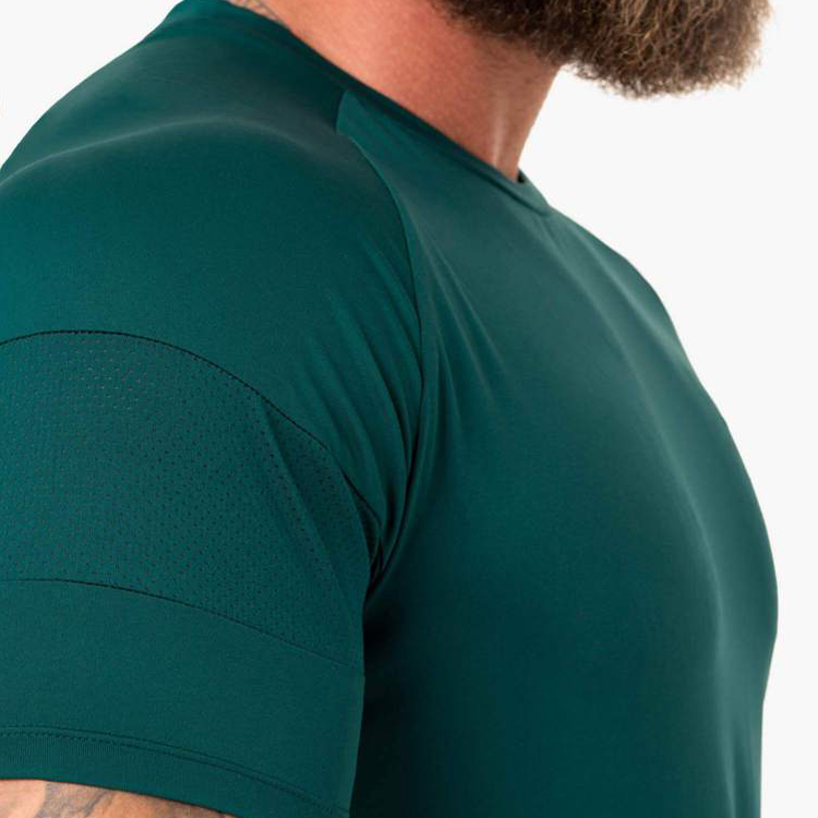 Custom Logo Polyester Body Building Plain Fitness Blank Sports Gym T shirts For Man detail pictures
