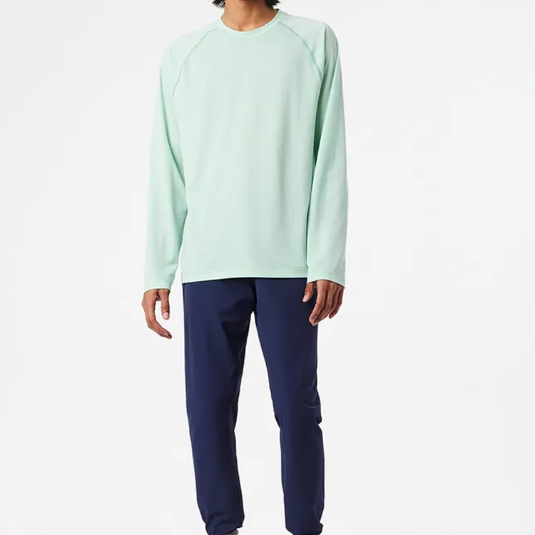 New Arrivals Raglan Sleeve Fitness Workout Cotton Long Sleeve Plain T-Shirt For Men