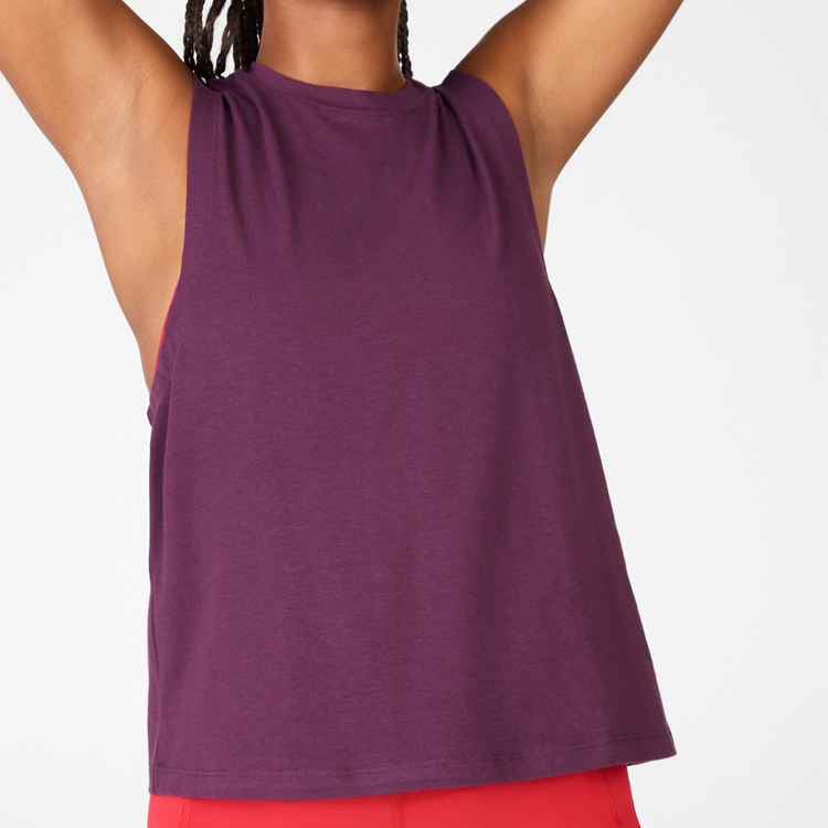 Custom High Quality Sports Fitness Gym Workout Loose Fit Tank Tops For Women detail pictures