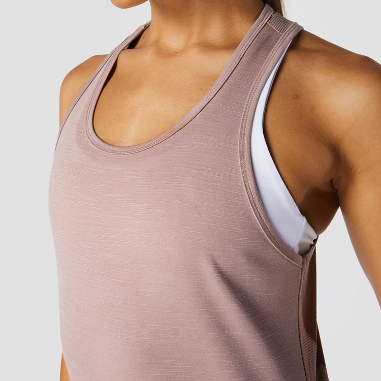 Fitness Blank Sports Blank Mesh Back Custom Yoga Gym Tank Tops For Women detail pictures