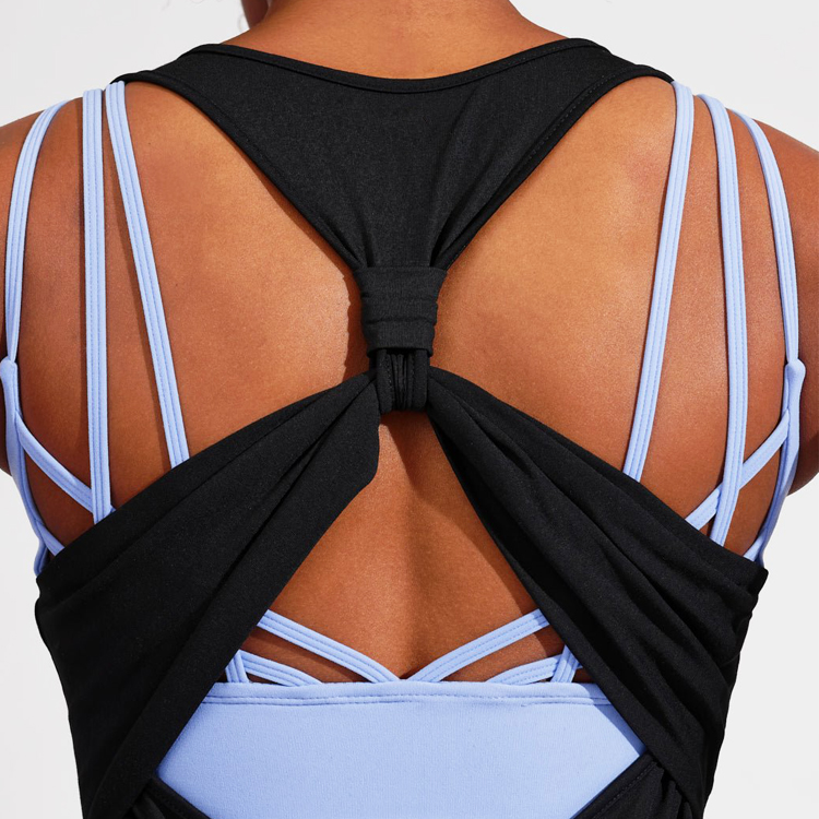 Factory Price Quick Dry Sexy Knot Back Custom Gym Tops Women Plain Sports Tank Top detail pictures