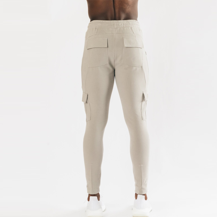 Wholesale Drawstring Waist Cotton Polyester Cargo Pockets Men Jogger Sweat Pants detail pictures