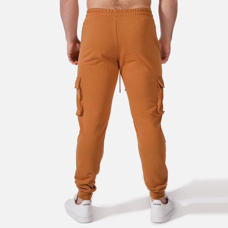 Wholesale Customized Drawstring Waits Tapered Fit Joggers Men Cargo Pocket Sweatpants detail pictures