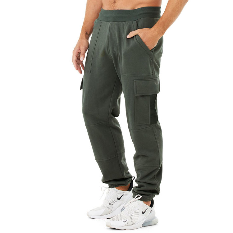 New Arrivals Wholesale Elastic Waist Loose Fit Workout Custom Men Cargo Sweat Pants detail pictures