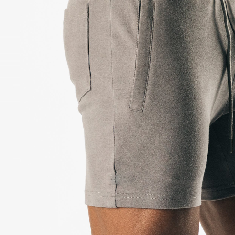High Quality French Terry Cotton Drawstring Waist Men Slim Fit Workout Sweat Shorts With Pockets detail pictures