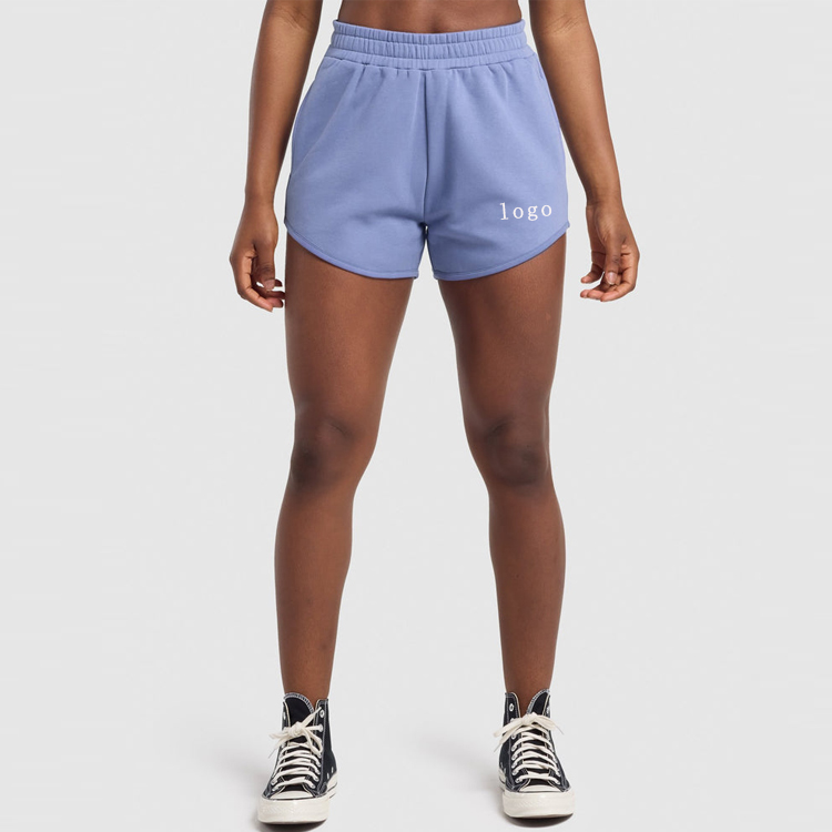 Wholesale Elastic Waist 60% Cotton 40%Polyester Custom Workout Sweat Shorts For Women