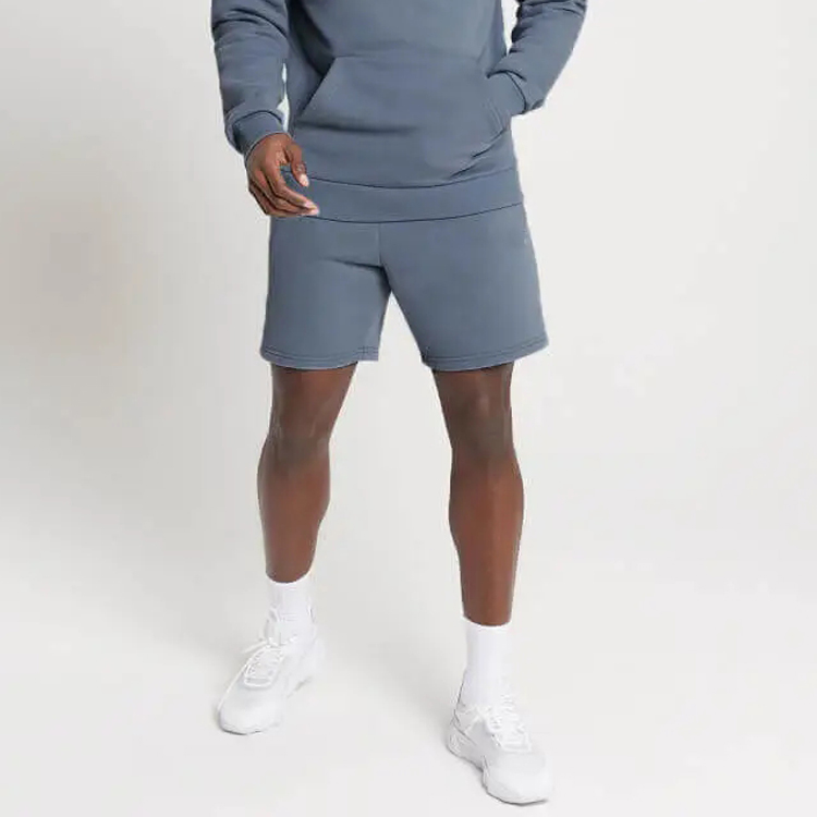 High Quality 60%Cotton 40%Polyester Drawstring Waist Men Workout Sports Sweat Shorts detail pictures