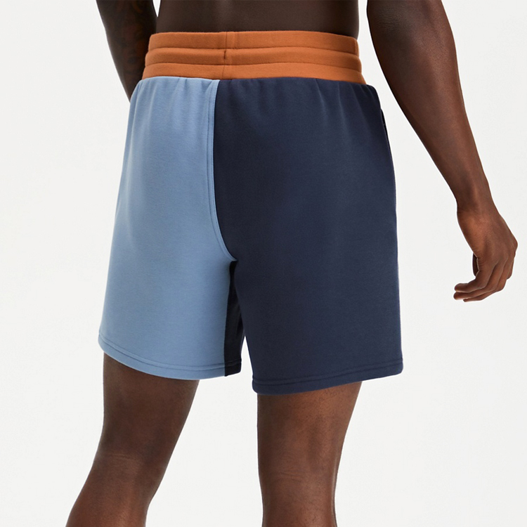 High Quality Drawstring Waist Contrast Color Street Workout Men Cotton Sweat Shorts detail pictures