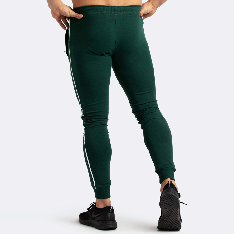 Wholesale Side Strip Custom Drawstring Waist Men Workout Pants Slim Fit Gym Joggers detail pictures