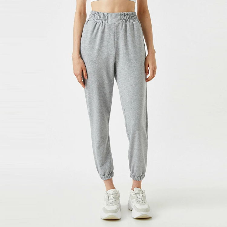 Hot Sell Skinny Slim Fit Side Pocket Elastic Waist Women Cotton Jogging Sweatpants detail pictures