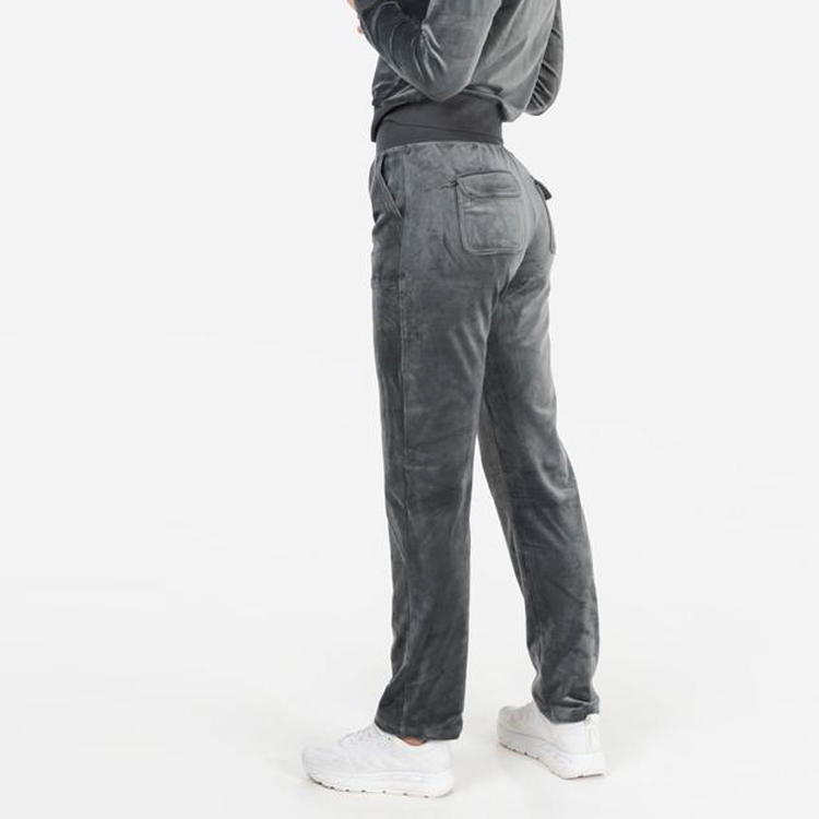 Wholesale Soft Polyester Drawstring Waist Embroidery Logo Women Velour Jogger Sweatpants detail pictures