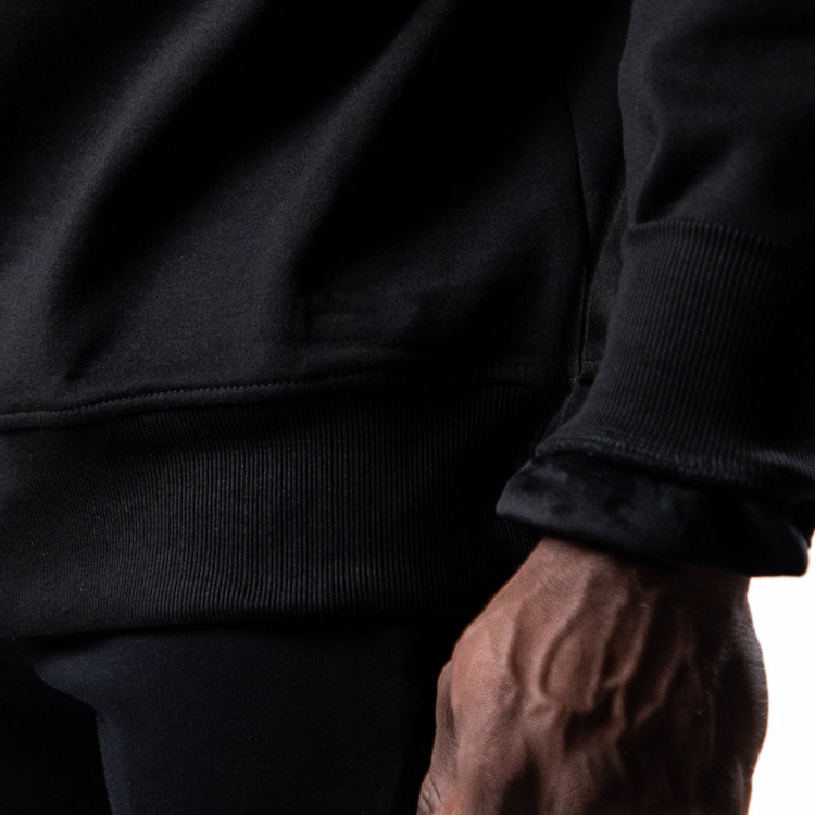 Height Weight Velvet Inside Custom Logo Crew Neck Men Workout Pullover Sweatshirts detail pictures