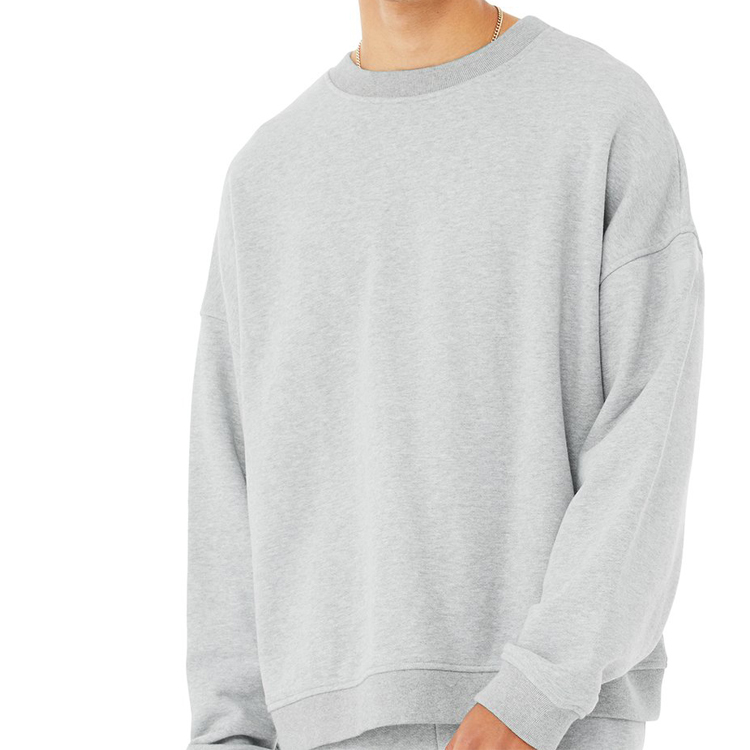 Custom High Quality Cotton Polyester Oversize Workout Crewneck Plain Sweatshirt For Men detail pictures