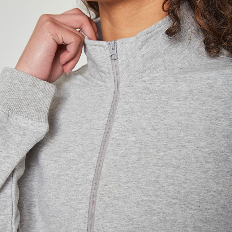 Best Selling Custom Plain Crop Top Pullover Women Half Zipper Cotton Sweatshirts detail pictures