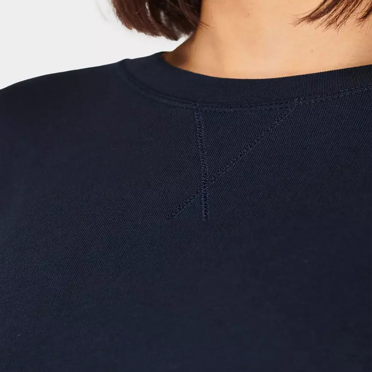 Wholesale Cotton Polyester Side Split Custom Crewneck Plain Sweatshirts For Women detail pictures