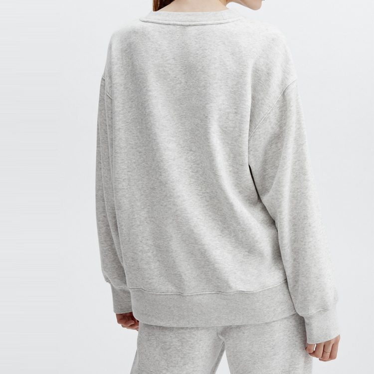 Custom Cotton Polyester Oversized Plain Workout Women Blank Crewneck Pullover Sweatshirt detail pictures