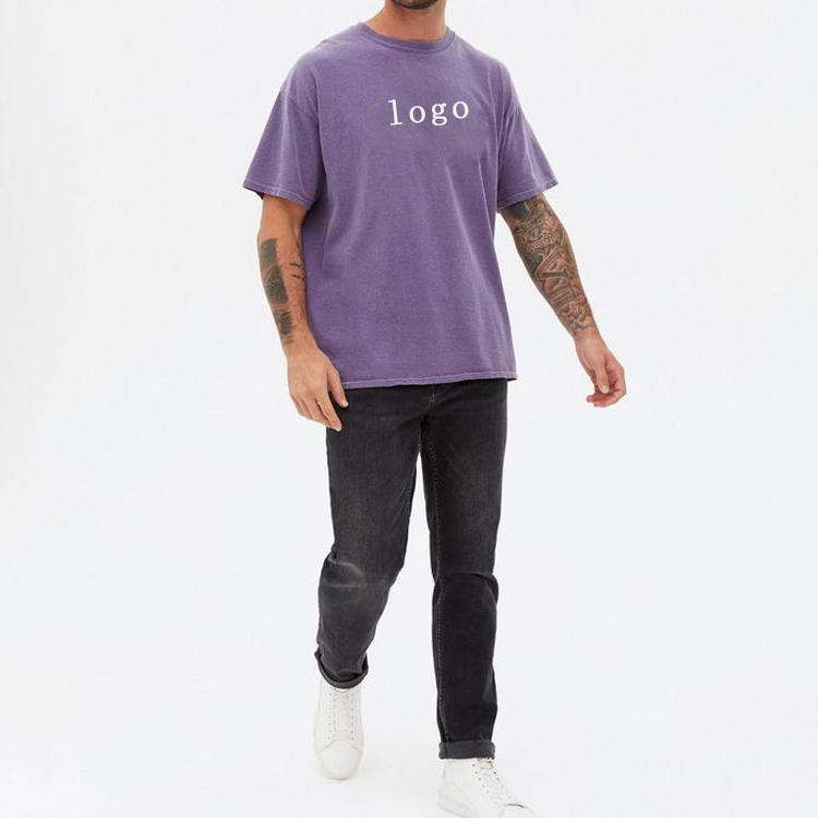 Wholesale Summer Tops Custom Logo Washed Loose Fit Workout Fitness T Shirt For Men detail pictures