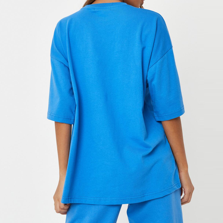 High Quality Crew Neck 100% Cotton Oversized Plain Workout T Shirts For Women detail pictures