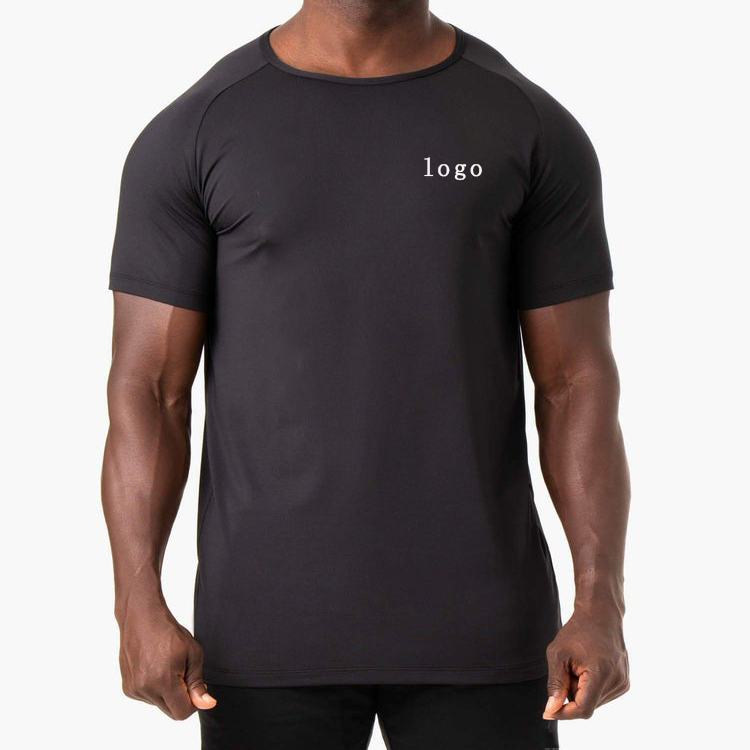 Breathable Mesh Fabric Customized Quick Dry Muscle Slim Fit Plain Gym T Shirts For Men