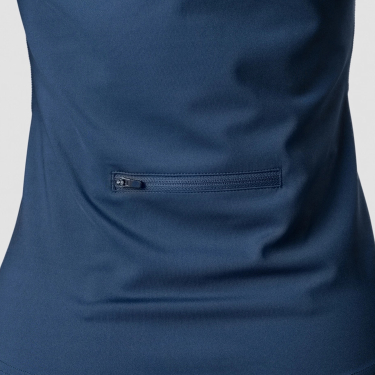Wholesale Cool Dry Quarter Zip Polyester Long Sleeve Gym T Shirts For Women With Thumb Hole detail pictures