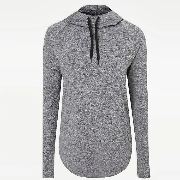 Quick Dry Lightweight Custom Logo Printing Women Long Sleeve Hoody Gym Plain T Shirts detail pictures