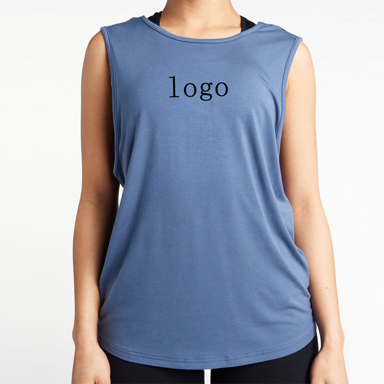 Ladies New Trendy Custom Logo Sweat Wicking Athletic Crossover Tank Top For Women detail pictures