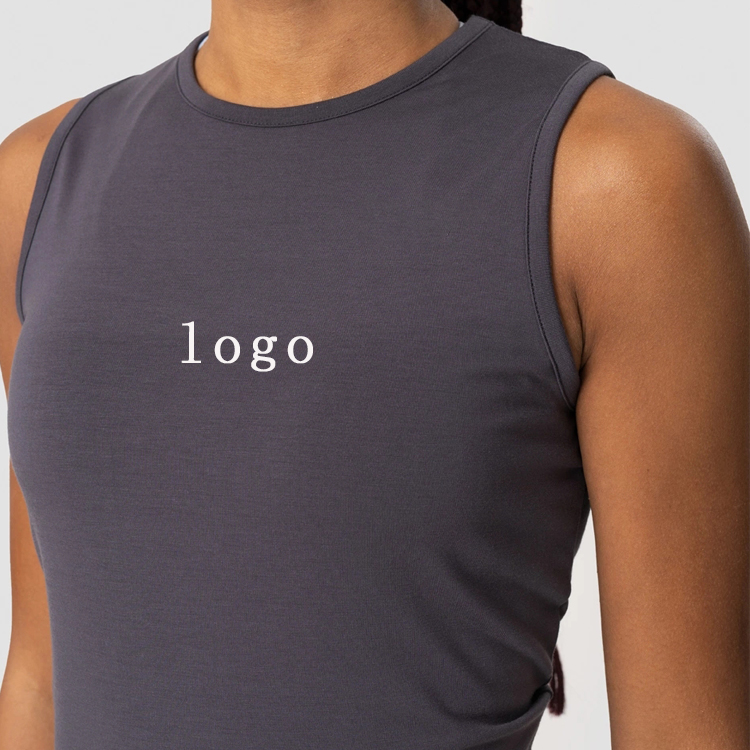 Ladies Fitness Blank Sports Slim Fit Open Back Women Custom Yoga Gym Tank Tops detail pictures