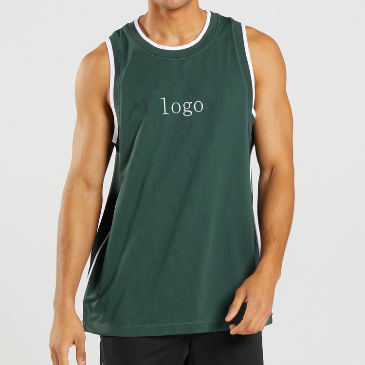 Wholesale Lightweight Mesh Fabric Custom Basketball Sports Gym Plain Tank Tops For Men