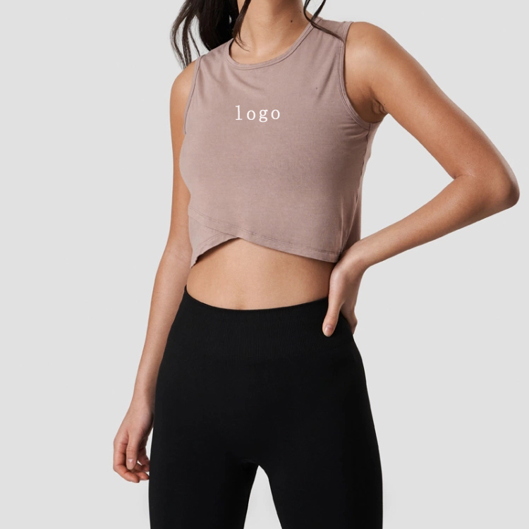 OEM Breathable Blank Sports Athletic Plain Women Crop Gym Tank Tops Custom Logo