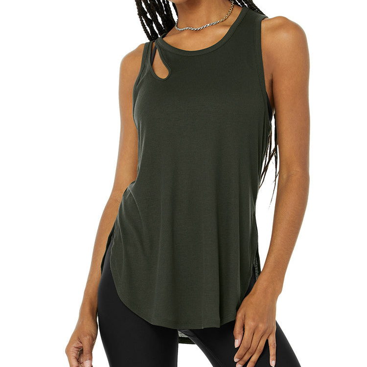 Factory Price Custom Plain Loose Fit Tanks Athletic Fitness Women Gym Ribbed Tank Tops