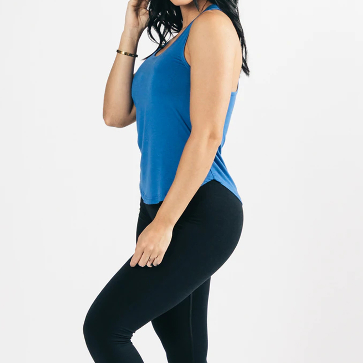 Custom Logo Lightweight Top Ladies Racer Back Gym Fitness Tank Top For Women detail pictures