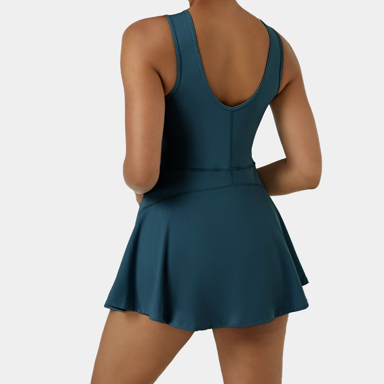 New Arrivals Custom Tennis Skirts U Back Flare Tennis Dress For Women With Lining